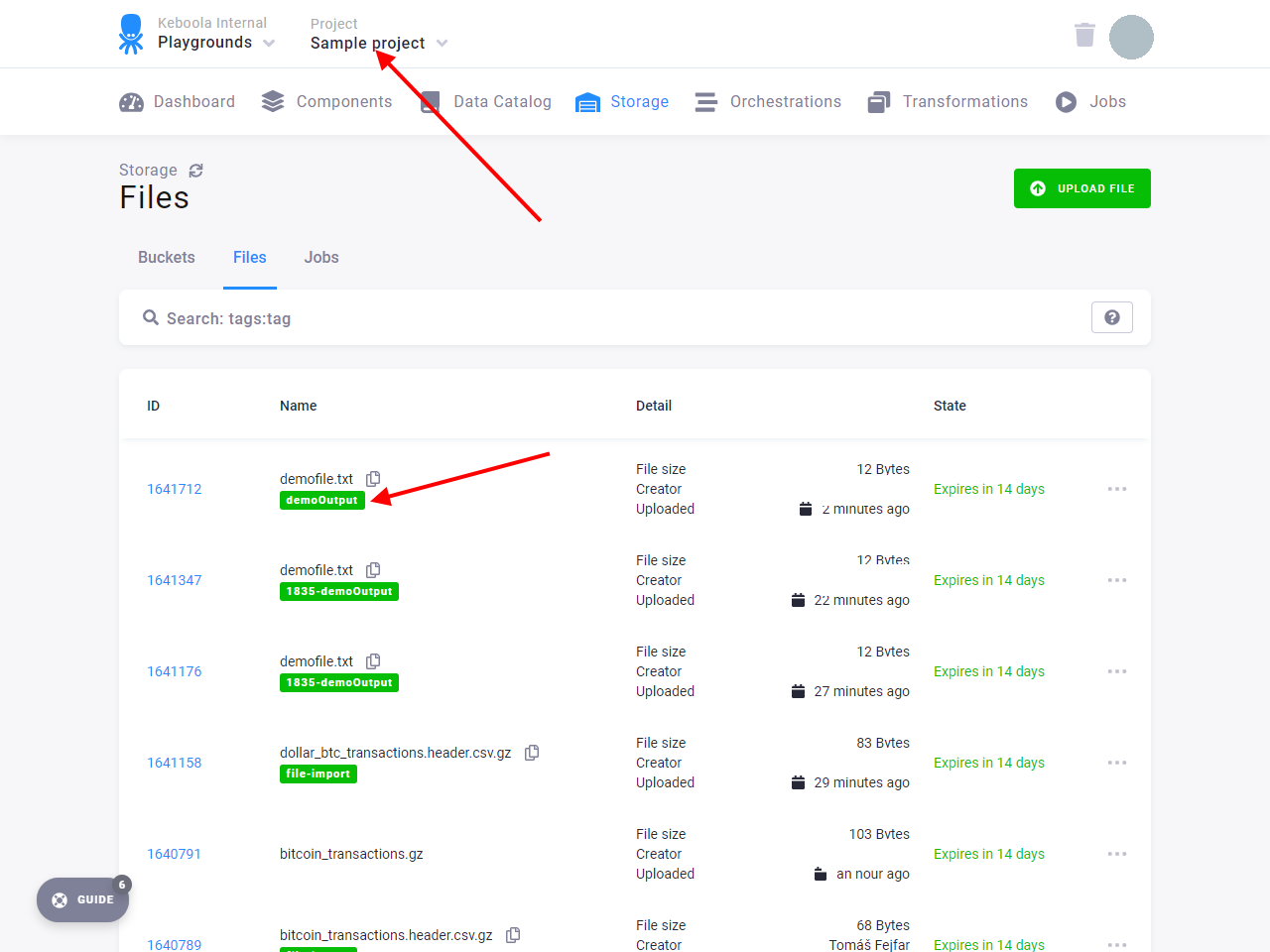 Screenshot - Storage File in Production